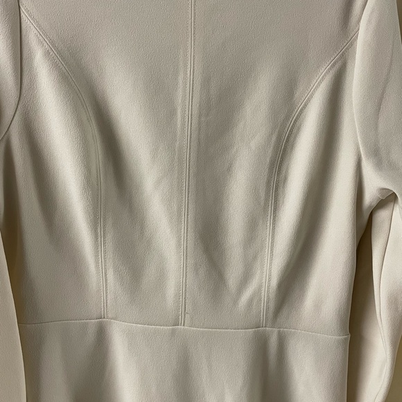 Express Women's Dress XS Midi Ivory Swing Long Sleeve A-Line Round Neck - Picture 7 of 7